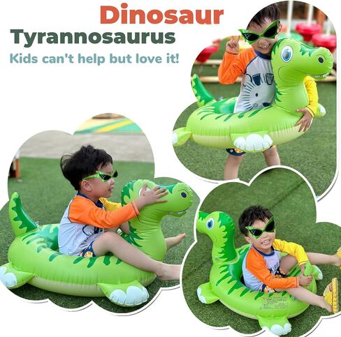 HOHQB Tyrannosaurus Inflatable Dinosaur Pool Float Kids 3-12, Pool Floatie for Toddler 3-5 Floating Pool Toys for Kids Ages 4-8 Girls Boys in Kuwait