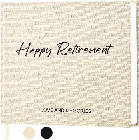 Happy Retirement Guest Book - Retirement Gift for Woman and Men - Congratulations Retirement Party Decorations for Colleague and Friend, Photo Retirement Book for Guest to Sign, Beige in Kuwait