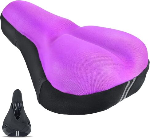 وسادة مقعد الدراجة، غطاء مقعد الدراجة مبطن من الجل لراحة الرجال والنساء، وسادة مقعد الدراجة لمقعد الدراجة الضيق، ممتص للصدمات، وسادة الدراجة مناسبة للجبال والطرق ودراجة التمارين (أسود) in Kuwait