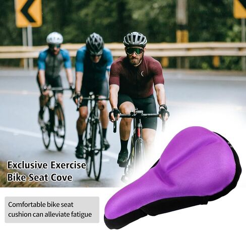 وسادة مقعد الدراجة، غطاء مقعد الدراجة مبطن من الجل لراحة الرجال والنساء، وسادة مقعد الدراجة لمقعد الدراجة الضيق، ممتص للصدمات، وسادة الدراجة مناسبة للجبال والطرق ودراجة التمارين (أسود) in Kuwait