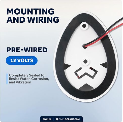 أضواء الملاحة للقوارب من خمسة محيطات - ضوء القوس LED، أضواء الملاحة للقوارب LED باللون الأحمر والأخضر، أضواء القارب للملاحة الأفقية للتركيب ثنائي اللون، 12 فولت، قواعد USCG 2NM - FO4126 in Saudi Arabia