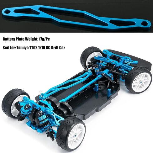 TT02 لوحة البطارية لوحة ألومنيوم حامل البطارية لوحة تركيب تاميا 1/10 TT02 RC CAR هيكل - جزء ترقية من CNC - سهلة التثبيت - يناسب 7.2V/7.4V حزم LIPO/NIMH in Kuwait