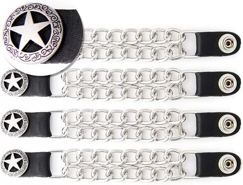 Milwaukee Leather 4 PC Vest Extenders - Double Chain with Genuine Leather 4 or 6 Inch Extension in Saudi Arabia
