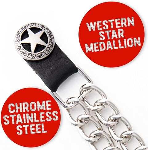 Milwaukee Leather 4 PC Vest Extenders - Double Chain with Genuine Leather 4 or 6 Inch Extension in Saudi Arabia