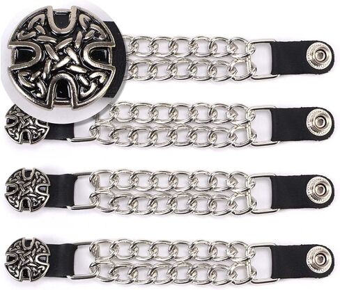 Milwaukee Leather 4 PC Vest Extenders - Double Chain with Genuine Leather 4 or 6 Inch Extension in Saudi Arabia