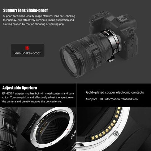 محول عدسة EF-EOS R مزود بحلقة تحكم لمحول عدسة التركيز التلقائي متوافق مع عدسات Canon EF/EF-S وكاميرات Canon EOS RP R R5 R6 in Saudi Arabia