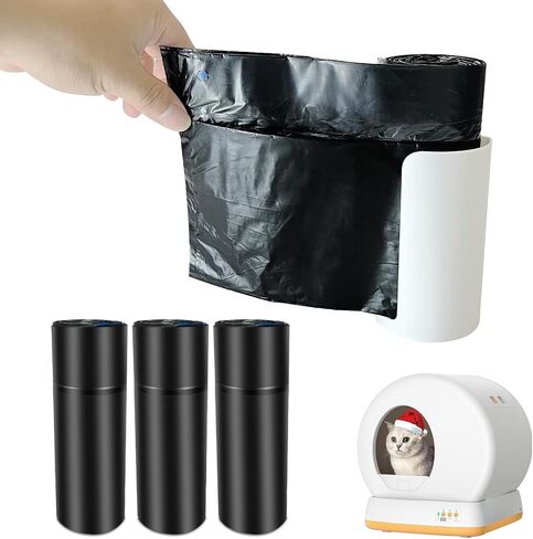 80 COUNT CAT CAT TRITTER BOX LINERS متوافقة مع MEO تريد MW-SC01/MW-SC02/MW-LR01 ، أكياس فضلات القطط القط-مع حامل استخراج الأكياس (80 عدد) in Kuwait