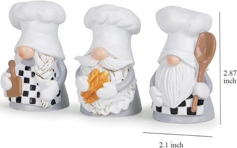 Hodao Chef Gnomes Decorations - Kitchen Home Decorations - Professional Chef Statue - Spring Decorations - Gift for Baking Enthusiasts(3pcs) in Kuwait
