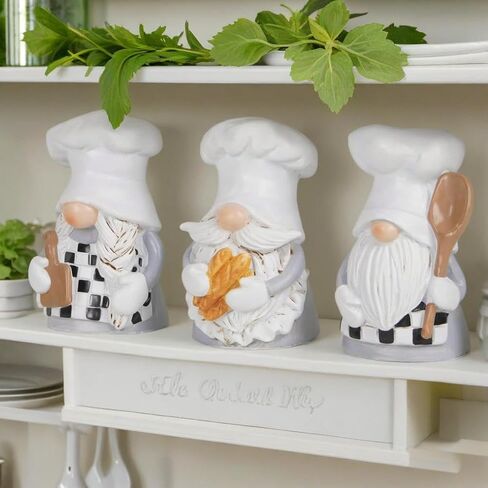 Hodao Chef Gnomes Decorations - Kitchen Home Decorations - Professional Chef Statue - Spring Decorations - Gift for Baking Enthusiasts(3pcs) in Kuwait