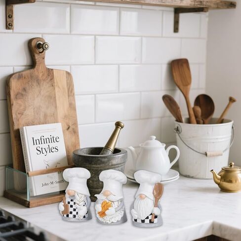 Hodao Chef Gnomes Decorations - Kitchen Home Decorations - Professional Chef Statue - Spring Decorations - Gift for Baking Enthusiasts(3pcs) in Kuwait