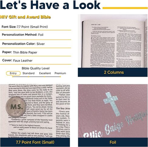 Personalized NIV Bible Faux Leather Small Print Economy Bible with Custom Name at The Lower Right Side & Red-Highlighted Verses, Custom Gift for Christian & Religious Events | Pink in Saudi Arabia