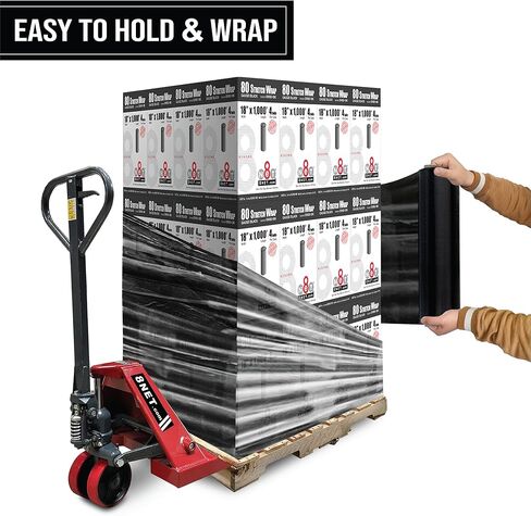 8NET 18" x 1,500', 80 Gauge Red Heavy Duty Color Stretch Wrap Plastic Film Rolls for Packaging Moving and Packing Pallet, 4 Rolls/Case in Kuwait