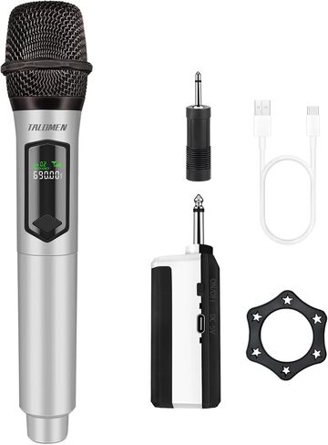 Wireless Microphone,Professional Handheld Cordless Dynamic Mic System with Rechargeable Receiver(160 Ft),Karaoke Microphone Set for Singing,Karaoke,Wedding,DJ,Party,Speech,Church,PA,K60-1 in Saudi Arabia