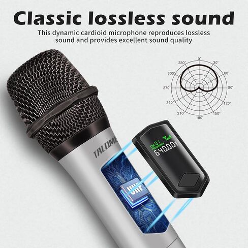 Wireless Microphone,Professional Handheld Cordless Dynamic Mic System with Rechargeable Receiver(160 Ft),Karaoke Microphone Set for Singing,Karaoke,Wedding,DJ,Party,Speech,Church,PA,K60-1 in Saudi Arabia