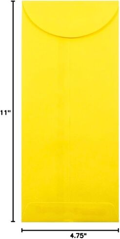 JAM PAPER #10 Policy Business Colored Envelopes - 4 1/8 x 9 1/2 - Yellow Recycled - 50/Pack in Saudi Arabia