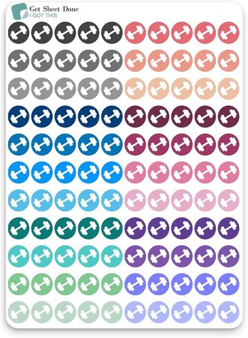 ملصق مخطط تجريب/110 DOT ICON ملصقات الفينيل (1/3 ")/العافية تمرين التذكير للصحة بالرعاية الذاتية/مخطط الحياة الأساسي/Bujo Journaling (ورقة واحدة) in Saudi Arabia