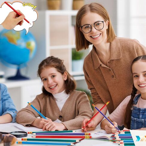96 Pcs Colored Pencils with Eraser Pre Sharpened Pencils Erasable Wood Checking Pens #2 HB Correcting Pens for School Office Supplies Grade Map Check Test Drawing Editing (Red, Green, Blue, Purple) in Kuwait