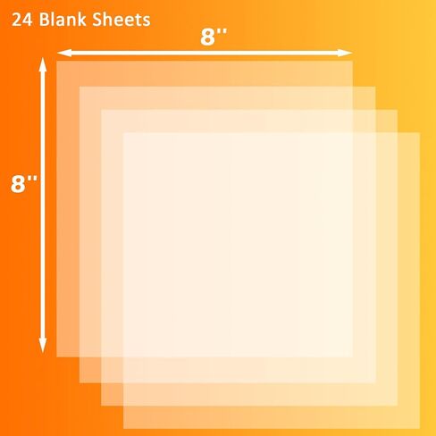 24Pcs Easy Cut Stencil Sheet Set, 8"x 8" Blank Mylar Stencil Sheets for Craft, Acetate Mylar for Cricut Vinyl Cutting in Saudi Arabia