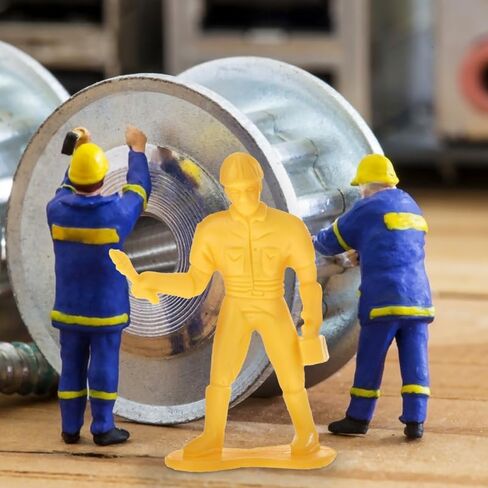 Homoyoyo 54pcs Miniature Construction Worker Figurines - Tiny Plastic Engineer Figures Playset for Creative Model Building - Diorama Decoration and Engineering Scenes in Saudi Arabia