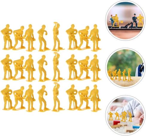 Homoyoyo 54pcs Miniature Construction Worker Figurines - Tiny Plastic Engineer Figures Playset for Creative Model Building - Diorama Decoration and Engineering Scenes in Saudi Arabia