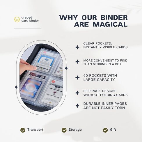 غلاف بطاقات متدرج - يحمل 60 لوحًا، وحافظة ذات 6 جيوب لألواح بطاقات PSA in Kuwait