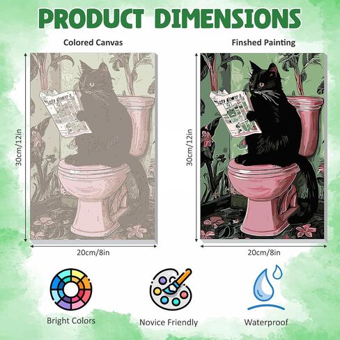 DOMROM Framed Paint by Numbers Kit for Adults Beginners with Wooden Easel, Animal Cat Paint by Number Kit on Canvas, DIY Oil Painting Kits for Home Wall Decor Gift 8x12in in Saudi Arabia