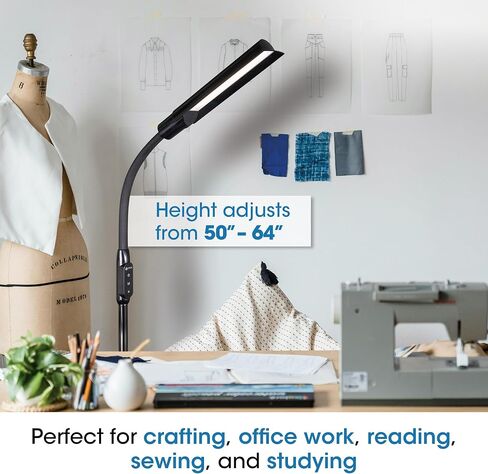 مصباح أرضي Leghade Ottlite Wingshade مع 3 درجات حرارة ملونة ، تقنية LED Clearsun ، مصابيح أرضية لغرفة المعيشة ، ضوء القراءة ، مصباح واقف ، مصباح أرضي لغرفة النوم ، مصباح طويل القابل للضبط. in Saudi Arabia