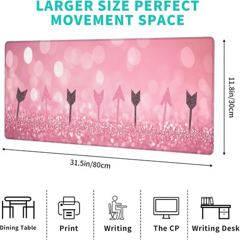 Highland Cow Gaming Mouse Pad – 12x31.5in Large Extended Desk Mat with Floral Crown Cattle Design – Non-Slip Rubber Mousepad for Office Home – Deskmat Gifts for Animal Lovers Decor in Saudi Arabia