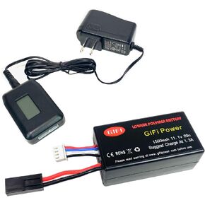 LiPo Battery for Parrot AR.Drone 2.0 & 1.0 Quadricopter Lithium-Polymer 1500mAh (Balanced Charger + 1500mAh Battery)