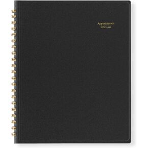 Appointment Book 2025-2026 – July 2025 to June 2026, 8.5"x11" Academic Planner, Half-Hourly Scheduling, Weekly & Monthly Layout, Flexible Cover, Notes Pages, Bookmark, Spiral Binding, Pink