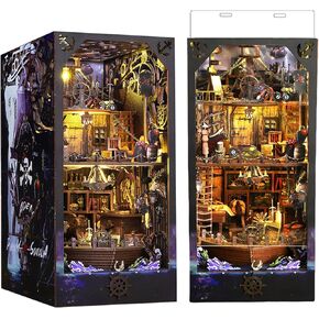 Book Nook, DIY Miniature House Kit Book Nook Kit for Adults, Teens and Beginners, Dollhouse Tiny House Bookshelf Decor 3D Wooden Puzzle, Gifts for Family, Friends