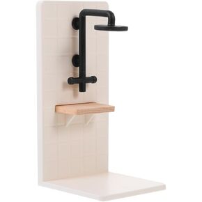 ABOOFAN 1:12 Scale Modern White Dollhouse Bathroom Furniture - Wood & Plastic Material - Compact & Charming Miniature Shower Room Model