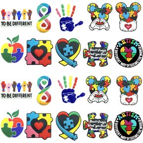 Silicone Focal Beads Autism Awareness Focal Silicone Beads for Pens Silicone Focal Beads for Keychain Making Bracelet Necklace Handmade Crafts(20pcs)