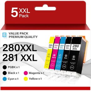 PGI-280 XXL PGBK Ink Cartridges Compatible for Canon PGI-280XXL Black Ink Tank, Compatible with PIXMA TR7520 TR8520 TR8620A TS9120 TS6120 TS6220 TS6320 TS702 TS8120 TS8220 Pinters (3* PGBK)