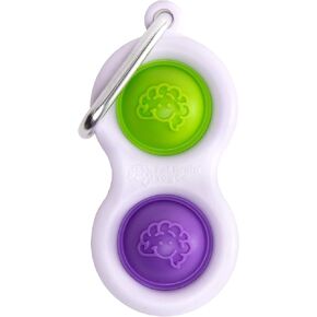 Fat Brain Toys Simpl Dimpl - Simple Dimple - Purple/Lime - Popping Fidget Keychain