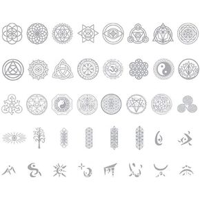 FineInno 40 Styles Resin Supplies Kit Orgone Sticker Resin Filler Geometry Copper Decorate Stickers for Epoxy Filling Crafts Materials