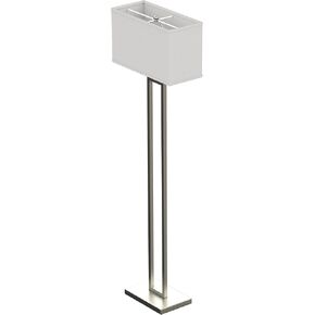 LEDMyPlace Stylish Standing Floor Lamp for Living Room, 61-inch, Brushed Nickel Finish, Pure White Linen Shade, E26 Base, Decorative Corner Lamp w/On&Off Switch, Ideal for Bedroom (Bulb Not Included)