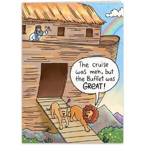 Funny Noah's Ark Birthday greeting card for men, women, spouse, coworker, or friend.
