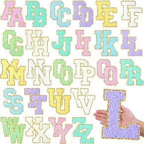 52 Pcs 7 Inch Large Bulletin Board Letters with Adhesive Dots Colorful Alphabet Poster Cutout Imitation Chenille Letters for Bulletin Board Display Poster Classroom School Party Decor