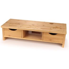 Kinson Bamboo Desk Organizers and Storage/Laptop Desk Riser - Single Unit