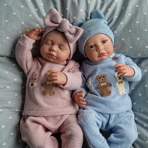 BABESIDE Lifelike Reborn Baby Dolls Twins - 20-Inch Cute Realistic-Newborn Baby Dolls Soft Body Real Life Baby Doll Girls with Gift Box for Kids Age 3+ & Collection