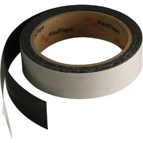 Receptive Steel Tape [Adhesive-Backed/Attracts Magnets] (MGRS): 1 in. x 10 ft. (Black) / indoor-grade