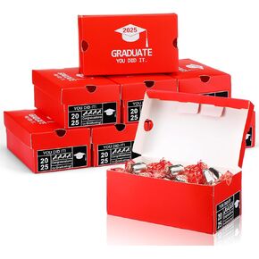 Gueevin 16 Pcs 5 x 3 x 2 Inch 2025 Graduation Favor Boxes Mini Sneaker Boxes Sneaker Party Favors Graduation Party Decoration Candy Box Grad Table Centerpiece Favor