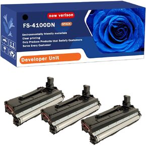 FS-4100DN Developer Unit Compatible for Kyocera ECOSYS M3040idn M3145idn M3540idn M3550idn M3560idn M3645idn M3655idn M3660idn Printers, Print Up to 150000 Pages, Bright Colors (3 Pack Black)