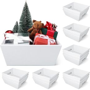 Fainne 16 Pcs 12" x 10" Extra Large Cardboard Empty Baskets for Gifts with Handles Tray for Birthday Valentines Thanksgiving Wedding Holiday Party(Brown)