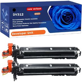 DV312 Developer Unit Compatible for Konica Minolta bizhub 227 287 367 Printers, Print Up to 200000 Pages, Bright Colors (4 Pack Black)