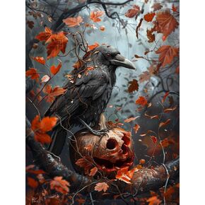 SKRYUIE Paint by Numbers Halloween for Adults, Acrylic Oil Painting by Numbers Kits for Beginner with Paintbrushes Brushes Art Crafts Canvas for Home Decor 16x20 inch / 40x50 cm B49970