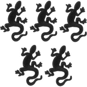 5pcs Patches Gecko Iron On Embroidered Patch DIY Funny Salamander Animal Applique for Jacket Bags Jeans Clothing Hat
