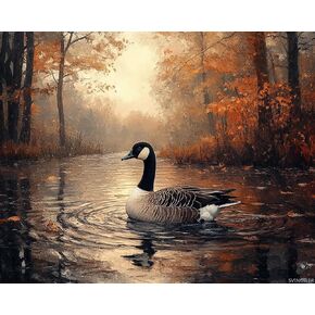 SVINOILER Paint by Numbers, Geese Honking Near Rippling Farm Pond, Adult Crafts Adult Paint by Number Kits, Arts Crafts for Home Decor No Frame, 16x20 inch