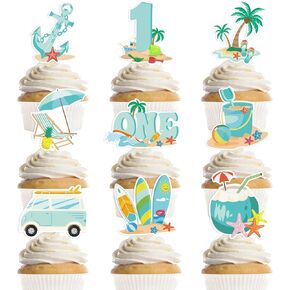 36 Pcs 5th Birthday Decorations for Girls Boys, Colorful High Five-Themed Cupcake Toppers, 5 Year Old Girl and Boy Birthday Party Supplies (9 Designs)